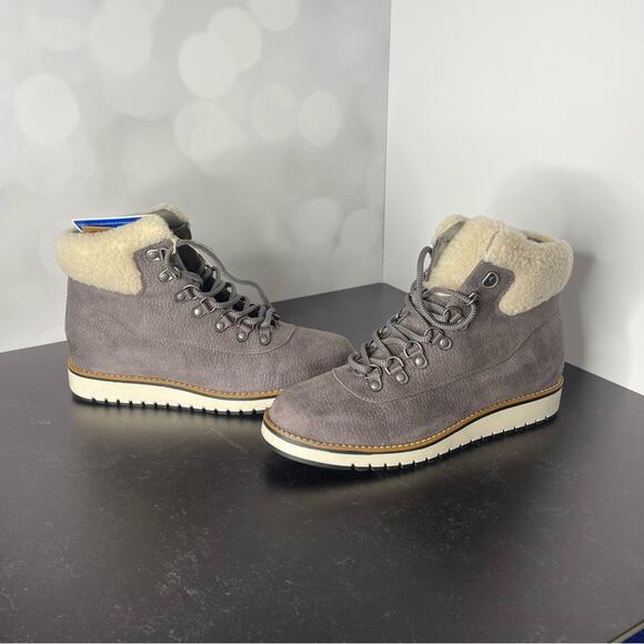 White Mountain Cozy Bootie Women’s Light Gray Pebble Grain Fabric Sz 8.5 - Picture 4 of 7